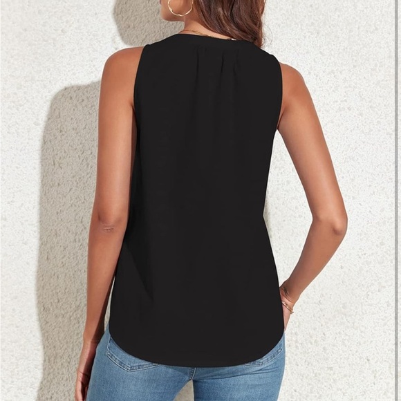 L Ellen Tracy Women Summer TankTops V Neck Sleeveless Shirt Loose Fit Casual Top - Picture 13 of 14